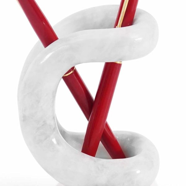 Marble Pen Holder for Desk 4 Inch White Pencil Holder for Desk Accessories & Workspace Organizers - Stone Stationary Holders for Office Decor - Pen Organizer for Gifts