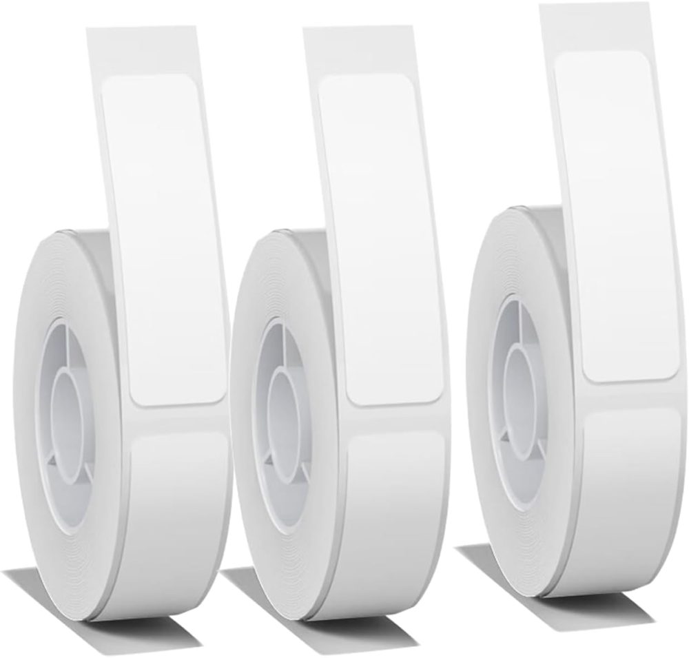 D30 Labels, Thermal Label Paper Replacement for D30 Labels Tape Printer Maker Tape Refill for Print Master D30 Q30 D35 Labels Refill (White, 12mm*40mm 3 Rolls)
