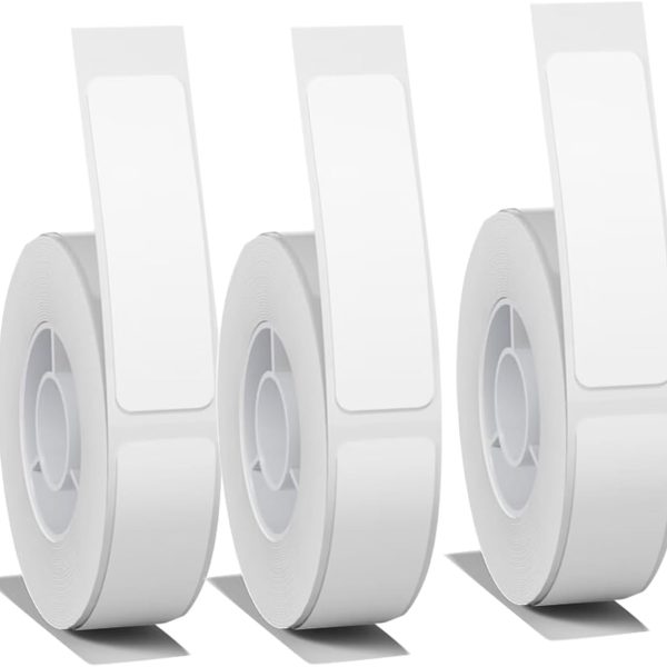 D30 Labels, Thermal Label Paper Replacement for D30 Labels Tape Printer Maker Tape Refill for Print Master D30 Q30 D35 Labels Refill (White, 12mm*40mm 3 Rolls)