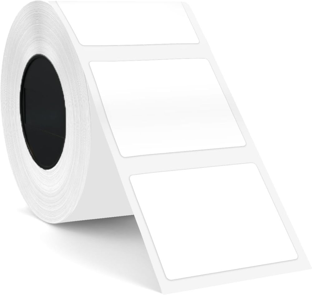 T50M Series Label Maker Tape, 1.57'' × 1.18'' (40mm × 30mm) 250 Labels/Roll Genuine Laminated Thermal Label Tape Refill, Waterproof Oilproof Highly Adhesive Auto Detect Labels, Black on White