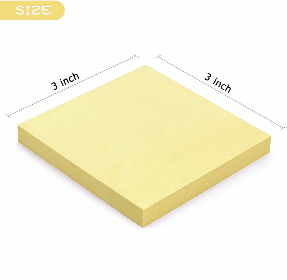 Sticky Notes 3x3 Self-Stick Notes Yellow Color 6 Pads, 100 Sheets/Pad (Yellow) - Image 2