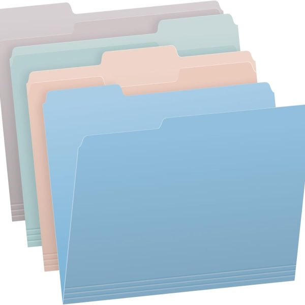 File Folders,  Size, Assorted Colors for Home, Office Filing Cabinet, 1/3-Cut Tabs, 36 Per Pack (82088)