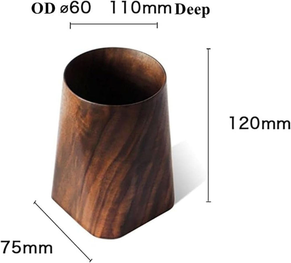 Wood Pen Holder For Desk, Pencil Cup Whole Piece Black Walnut Wooden Organizer Caddy Stand - Image 2