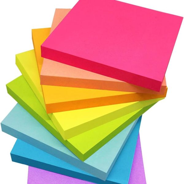 Sticky Notes 3x3 Inches,Bright Colors Self-Stick Pads, Easy to  for Home, Office, Notebook, 82 Sheets/pad