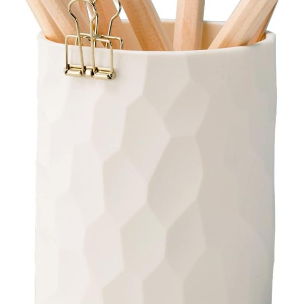 Pen Holder,Nordic Style Silicone Waterproof Pencil Holder for Desk Simple&Modern Minimalist Makeup Organizer Multifunctional Office Supplies for Home,Kids and School(Beige)