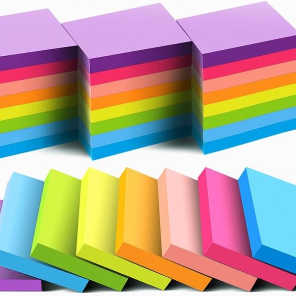 Sticky Notes 1.5x2 Inches, Bright Colors Self-Stick Pads, 24 Pack, 75 Sheets/Pad,1800 Sheets