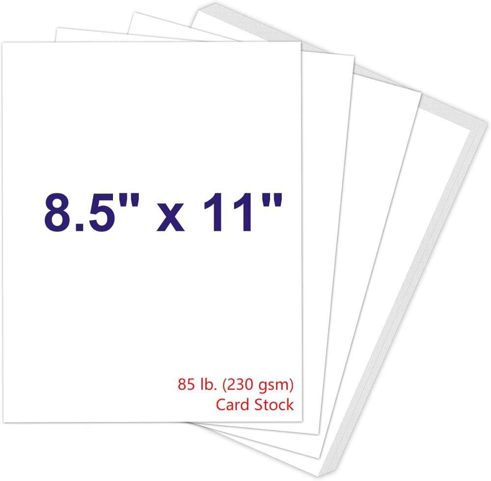 White Cardstock 8.5 x 11, 230gsm Cover Cardstock Paper, 85 Lb Heavy Card Stock for Printer, Card Stock Paper for Invitations, Scrapbooking, Crafts, Diy Cards, Decoration, Drawing (30 Sheets)