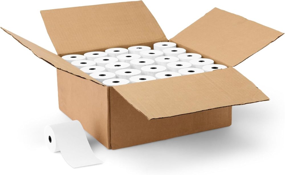 Thermal Paper Receipt Rolls for POS, 3 1/8" x 230', BPA-Free, FSC Certified, White, 50 Rolls