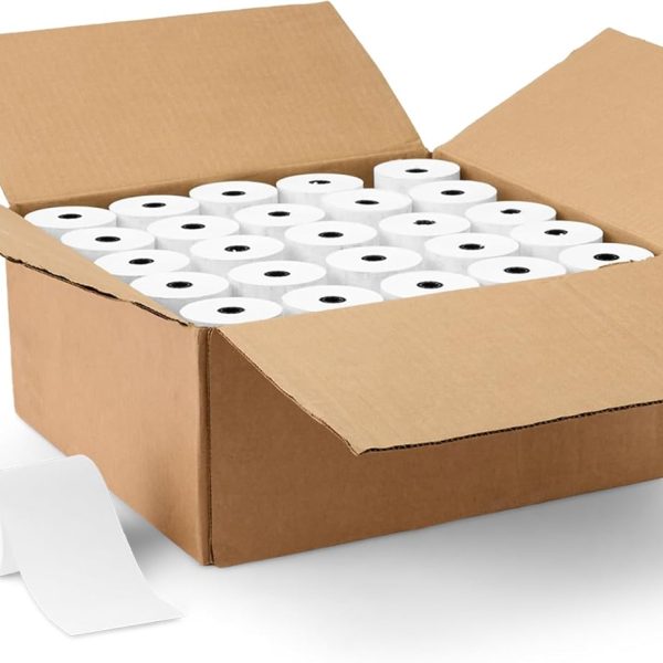 Thermal Paper Receipt Rolls for POS, 3 1/8" x 230', BPA-Free, FSC Certified, White, 50 Rolls