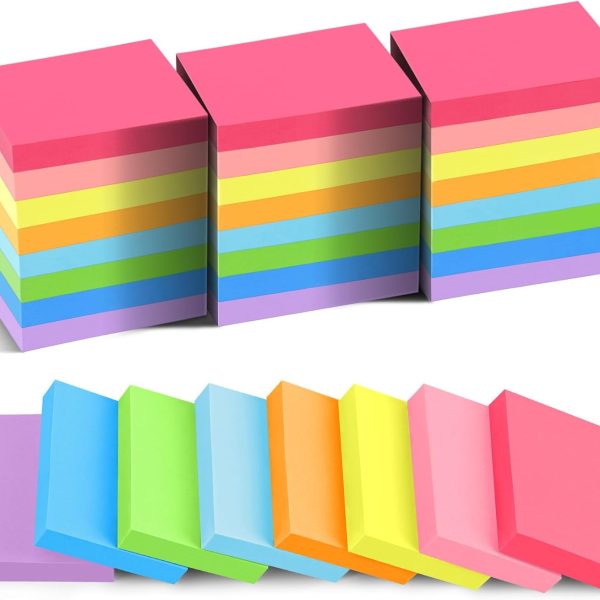 Sticky Notes, 1.5x2 inches, 24 Pads, Bright Mini Self-Stick Note Pads, 8 Colors Small Sticky Pads, Perfect for Office, Study, and Home Life Organization, 75 Sheets/Pad Total 1800 Sheets