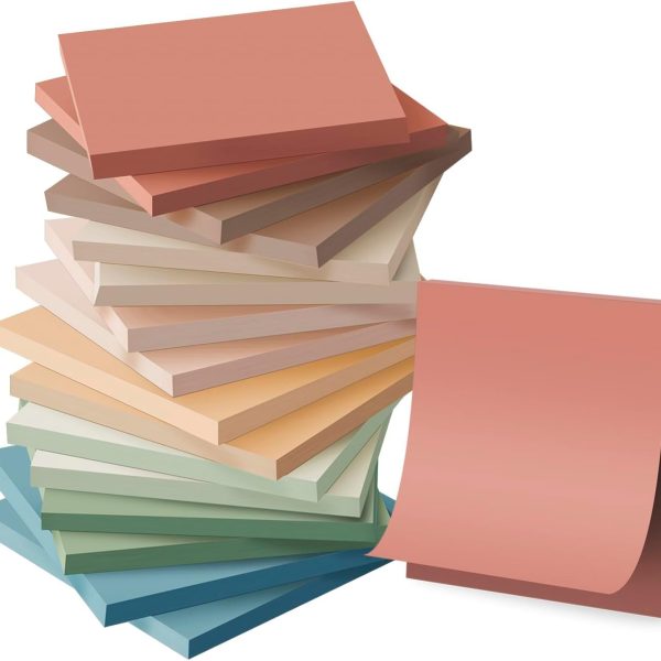 (16 Pack) Sticky Notes 3x3, Vintage Colors, Sticky Pads, Recyclable, Self-Stick Pads, Easy to  for Home, Office, Notebook