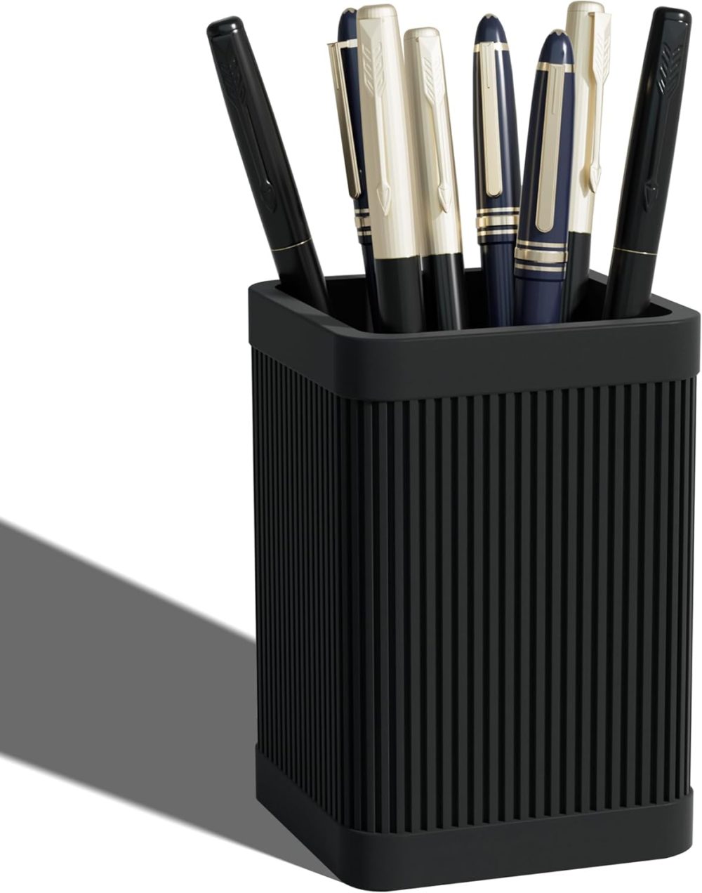 Aesthetic Pen Holder For Desk, Modern Silicone Pencil Holder, Stylish Office Desk Decor, Made of 5 mm Thickened Premium Silicone, Office Desk Organizer And Accessories (Black) | For Desk, Modern