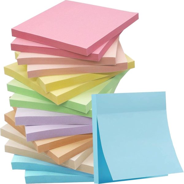 16 Pack Sticky Notes 3x3 in , Pastel Colors Sticky Note Pads, Recyclable, Sticky Notes Bulk Easy to  for Home, Office, Notebook