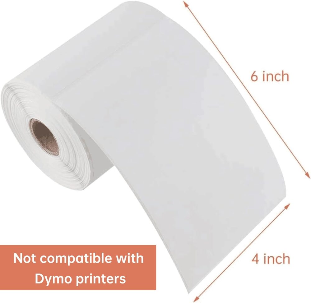 2500 PCS 4"x 6" Thermal Shipping Labels, White Perforated & Strong Adhesive Direct Thermal Labels (250 Labels/Roll), Compatible with Zebra, , Jadens, Nelko,10 Rolls - Image 2