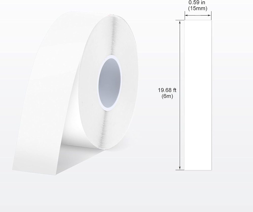 Label Maker Tape E10 Adapted Label Print Paper Refill Size 2 Packs Continous 0.59inx19.68ft Thermal Laminated Waterproof Self-Adhesive Multipurpose Labeling Tape Replacement - Image 2