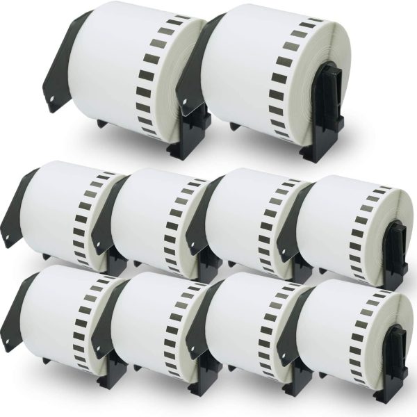 - Compatible Continuous Labels Replacement for Brother DK-2205 (2.4 in x 100 ft), Use with Brother QL Label Printers [10 Rolls]