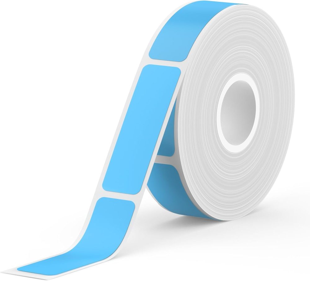 E10 & E11 Label Maker Tape, 0.47''×1.57'' (12mm × 40mm) 170 Labels/Roll Genuine Laminated Thermal Label Tape Refill, Waterproof Oilproof Child-Safe Durable Auto Detect Labels, Black on Blue