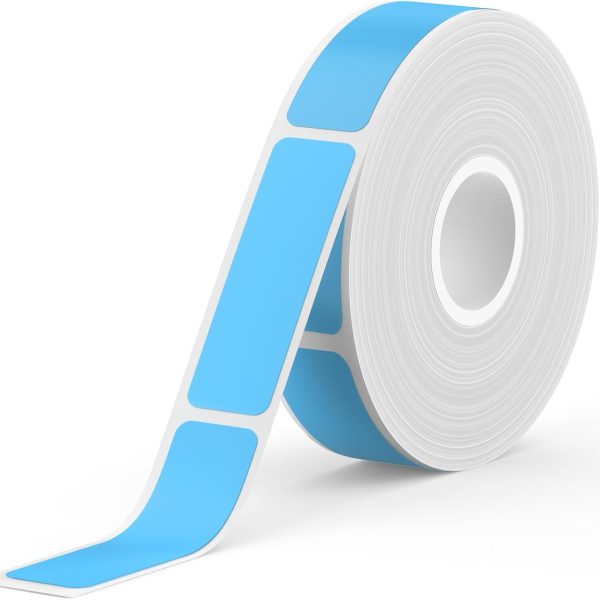 E10 & E11 Label Maker Tape, 0.47''×1.57'' (12mm × 40mm) 170 Labels/Roll Genuine Laminated Thermal Label Tape Refill, Waterproof Oilproof Child-Safe Durable Auto Detect Labels, Black on Blue