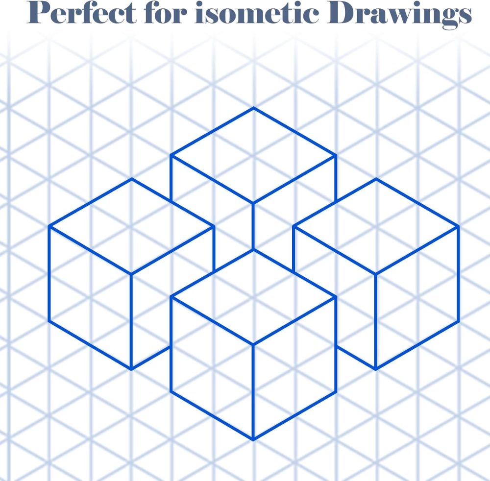 50 Sheets 11" x 17" Isometric Graph Paper Pad Isometric Paper Drafting and Graph Pads for 3D Designs Architecture Landscaping Engineering Drafting - Image 2