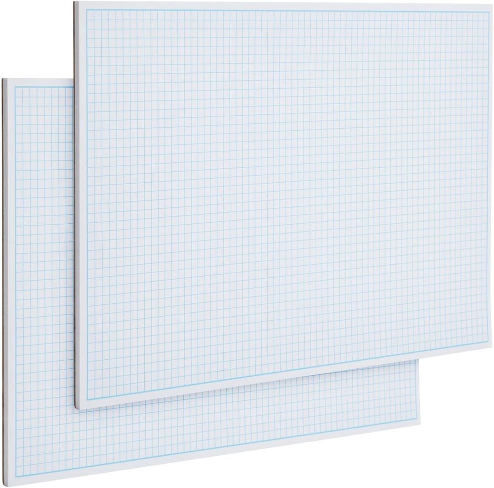 2 Pack Engineering Graph Paper Pads, 11x17 Quadrille Grid Paper for Drafting, Engineering, Blueprint Drawing, Architect Designers (4 Squares Per Inch, 50 Sheets Each Pad)