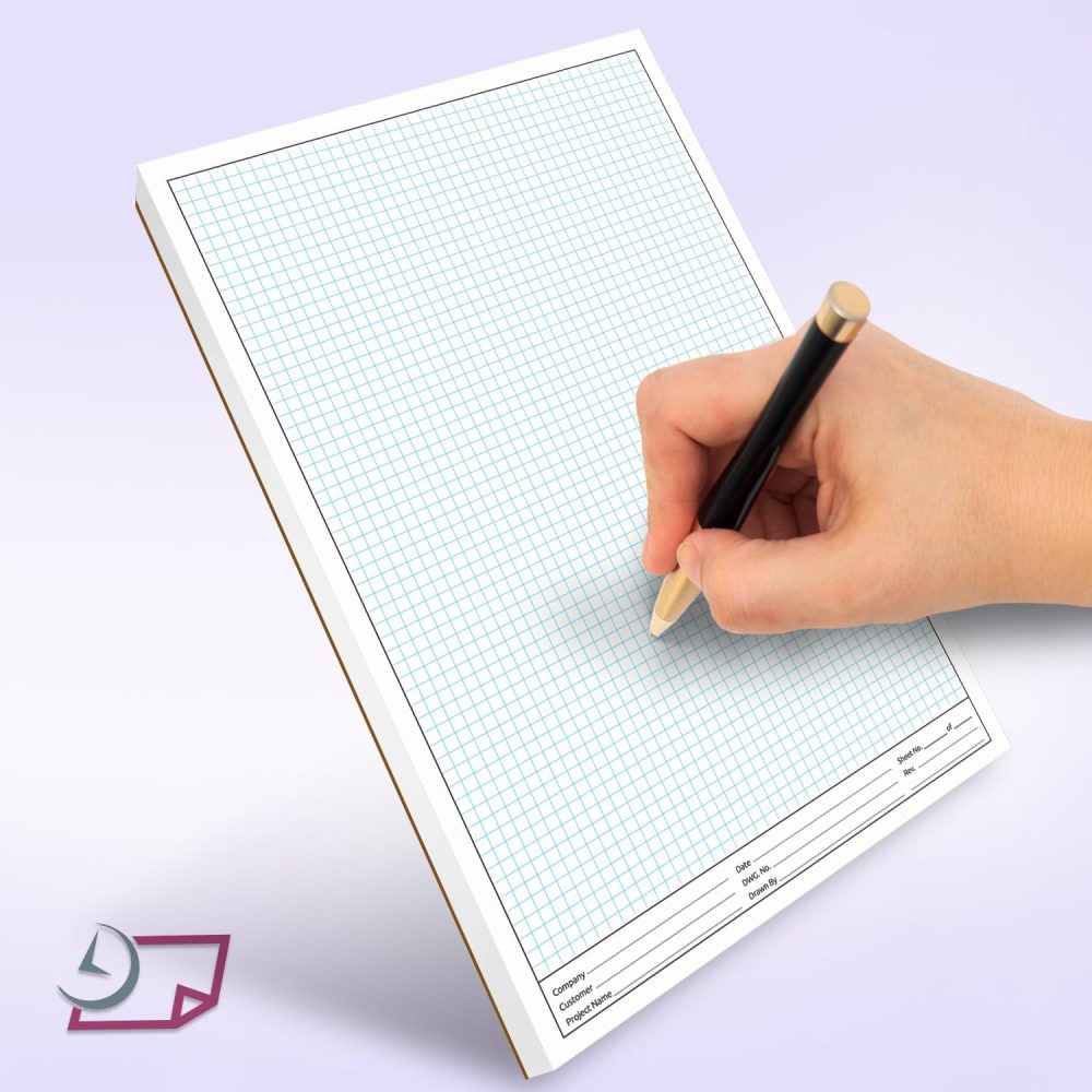 - 11x17 Graph Paper Pad, for Blueprint Drawings, Drafting, Engineering and Planning, with Header for documentation. Quadrille Grid Paper Pads with Blue Lines, high Brightness, 50 Sheets per pad (1 Pad) - Image 2