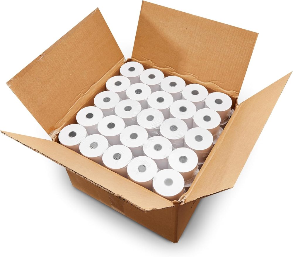 (50) 3 1/8 x 230 Thermal Paper Receipt Rolls 3.125 x 230 ft, POS/Cash Register Paper, TM-T88 T20 T90 Bixolon SRP-350 370, BPA Free, 50 Rolls, 48 GSM - Image 2