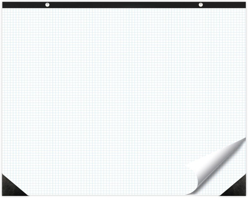 Large Engineering Graph Paper 22x17 in Sturdy Graph Desk Pad 1/4 in Quad Grid Blueprint Paper Giant Drafting Pad Sketching Graph Paper for Engineer Architect Designer Mathematician Draftsman