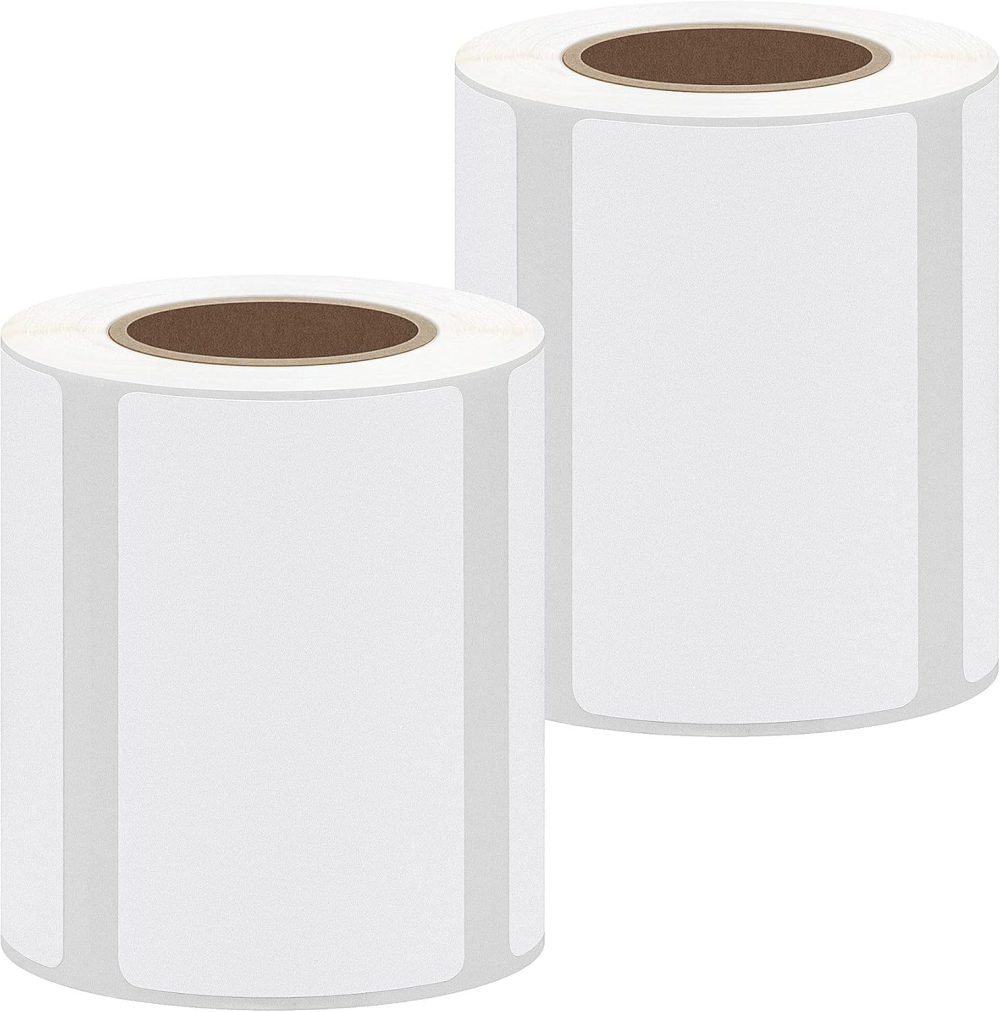 Thermal Printing Paper Rolls 50x30 mm 200 pcs Fit Thermal Label Printer P50 (White, 2 Rolls)