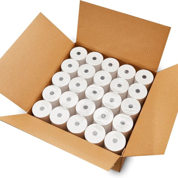 (50) 3 1/8 x 230 Thermal Paper Receipt Rolls 3.125 x 230 ft, POS/Cash Register Paper, TM-T88 T20 T90 Bixolon SRP-350 370, BPA Free, 50 Rolls, 48 GSM